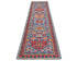 12 Ft Blue Aryana Afghan Hand Knotted Veg Dye Wool Runner Rug